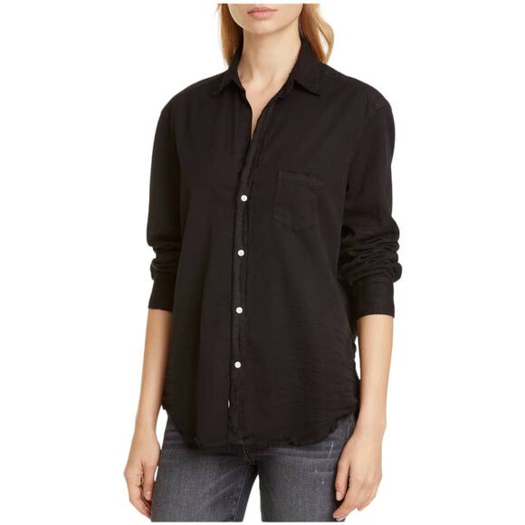 Frank & Eileen NWOT Eileen Woven Button Up in Blackout Stonewashed Denim Size XS - Picture 1 of 13